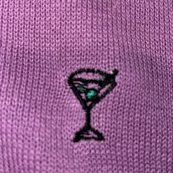 SML Design 3/4 Sleeve Button Down Sweater with Martini Glass Embroidered Design. - Picture 7 of 10